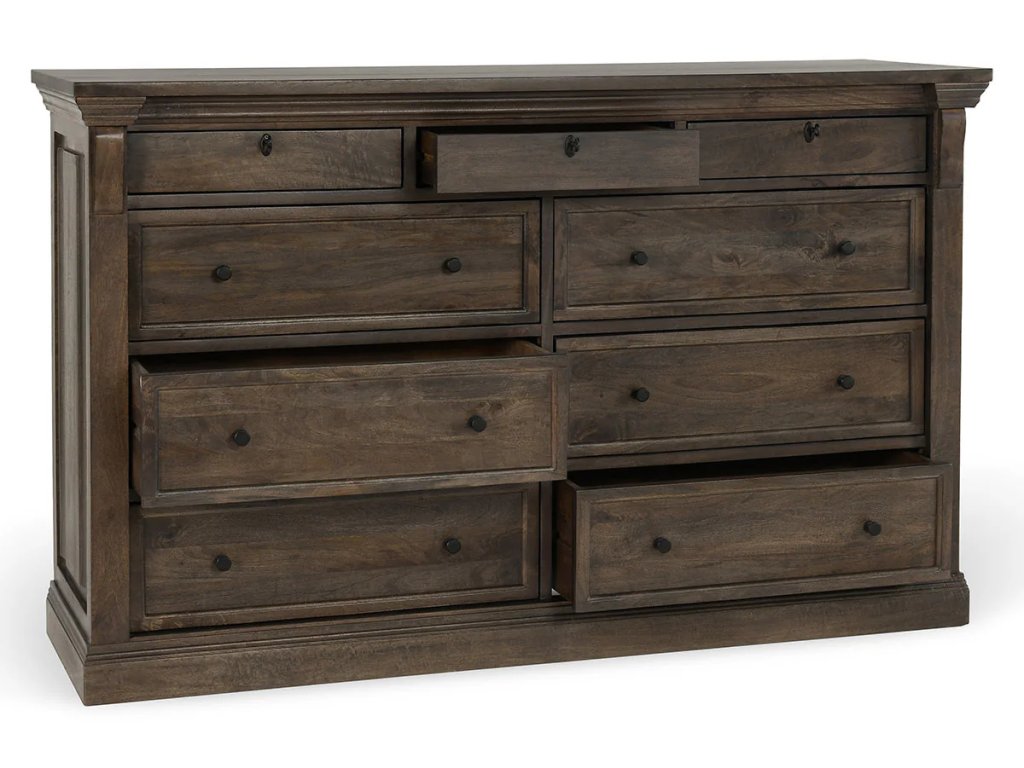 Adelaide Solid Wood 9Dwr Dresser - Cocoa Brown - image 1