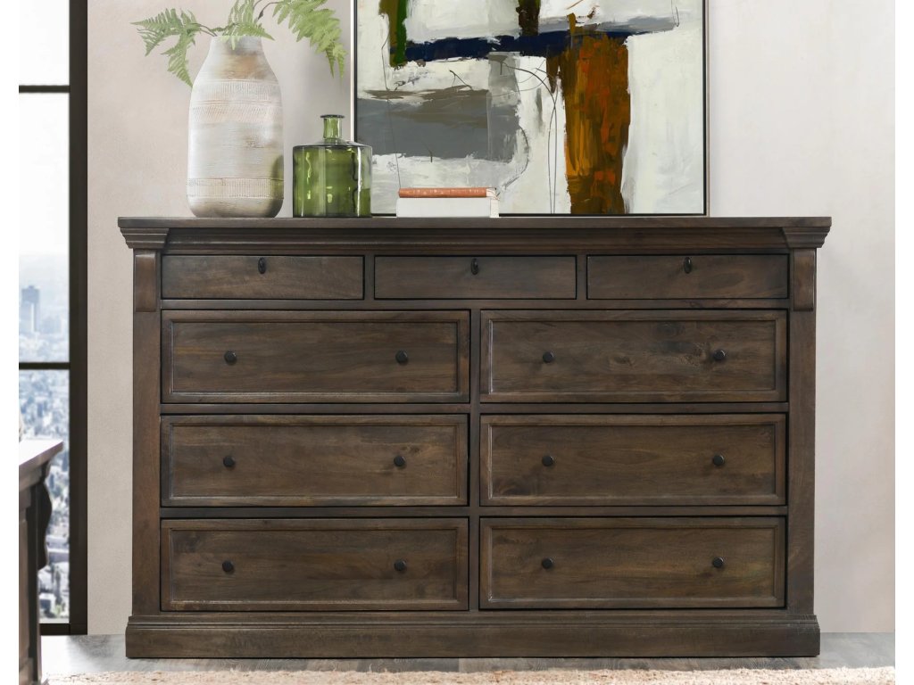 Adelaide Solid Wood 9Dwr Dresser - Cocoa Brown - image 7