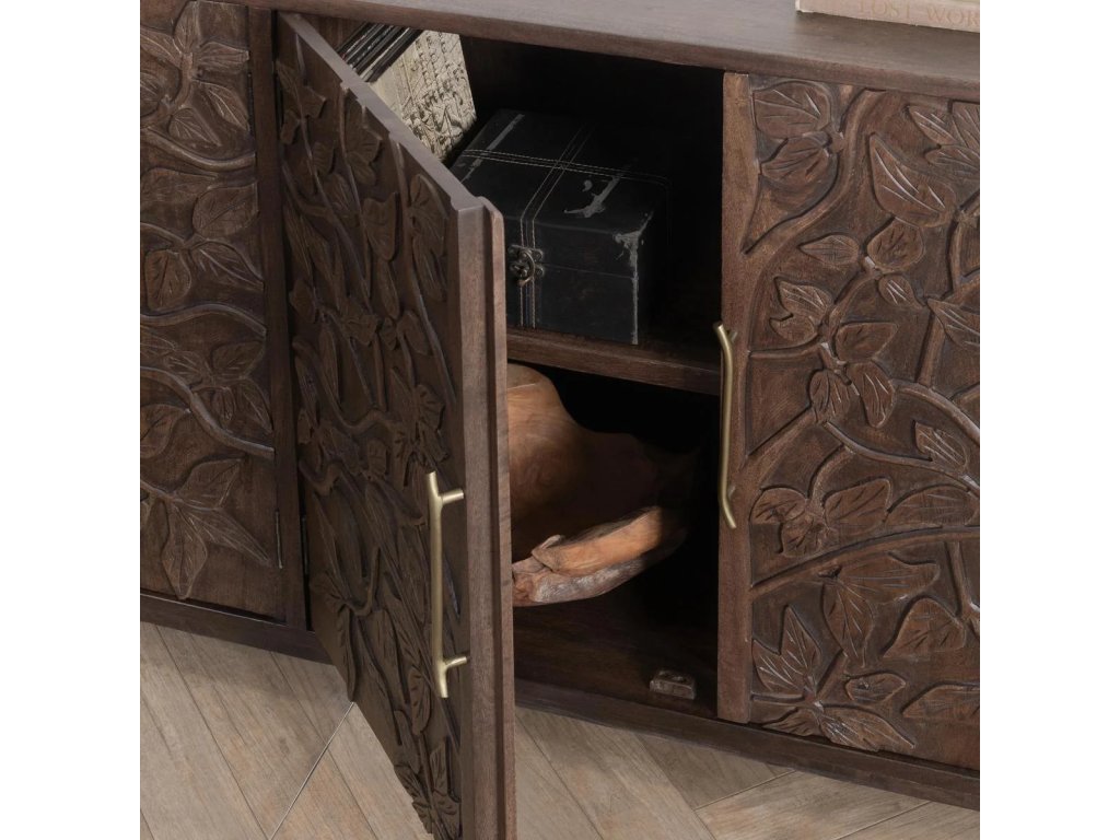 Albero Solid Wood 4Dr Buffet - Kona Brown - image 6