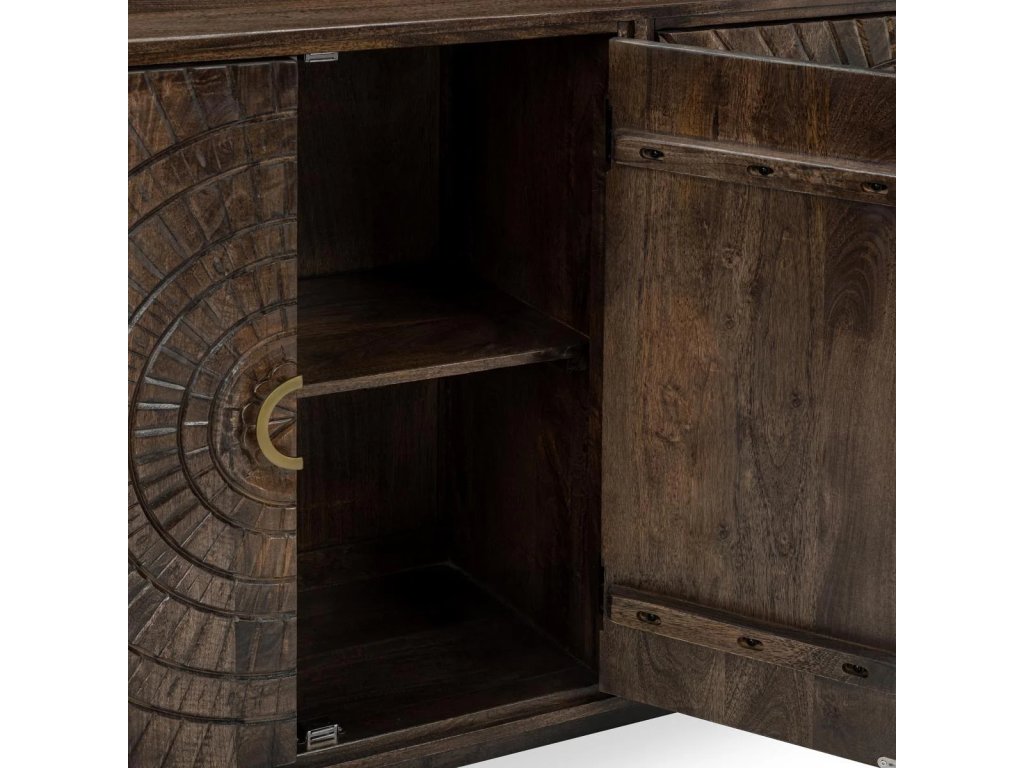 Vivienne Solid Wood 4Dr Cabinet - Bark Brown - image 6