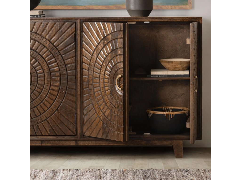 Vivienne Solid Wood 4Dr Cabinet - Bark Brown - image 5