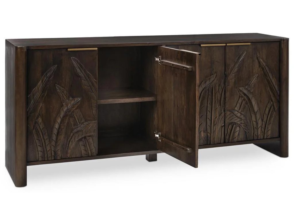 Ledro Solid Wood 4Dr Cabinet - Dark Brown - image 2