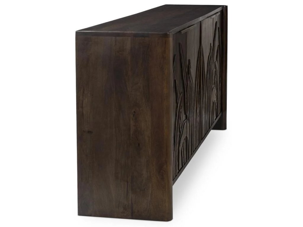 Ledro Solid Wood 4Dr Cabinet - Dark Brown - main image