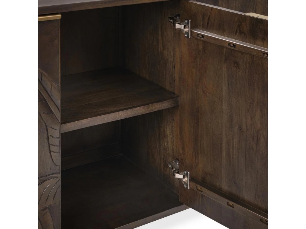 Ledro Solid Wood 4Dr Cabinet - Dark Brown - image 4