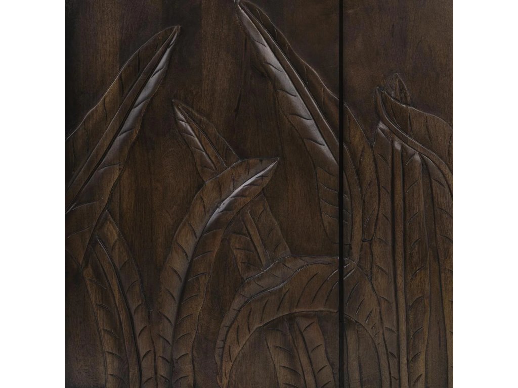 Ledro Solid Wood 4Dr Cabinet - Dark Brown - image 3