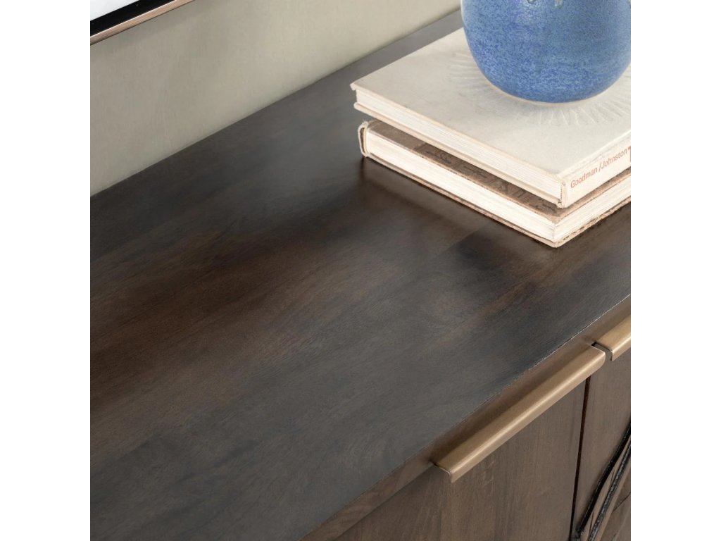 Ledro Solid Wood 4Dr Cabinet - Dark Brown - image 6