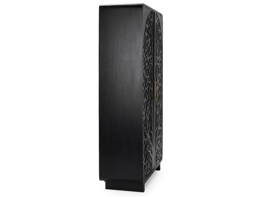 Albero Solid Wood Tall Cabinet - Black - main image