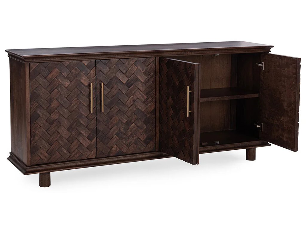 Shira Solid Wood 4Dr Buffet - Kona Brown - image 2