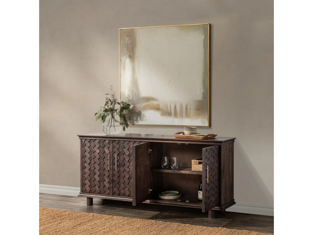 Shira Solid Wood 4Dr Buffet - Kona Brown - image 7