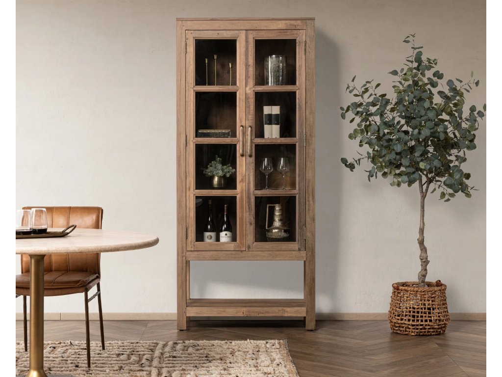 Kharga Reclaimed Wood Tall Cabinet - Natural - image 8