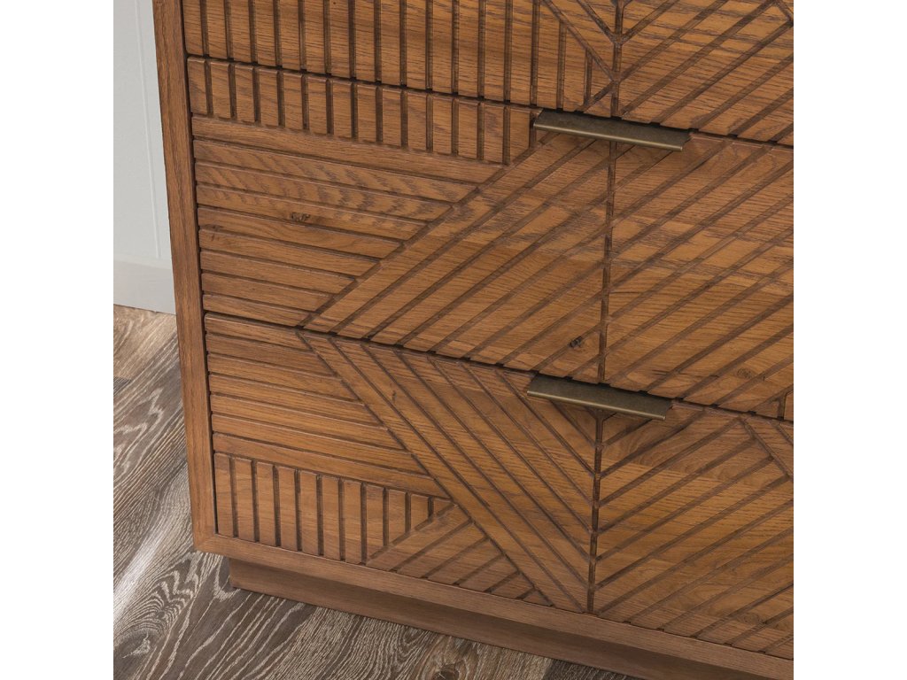 Santa Clara Solid Wood 6Dwr Dresser - Caramel Brown - image 8