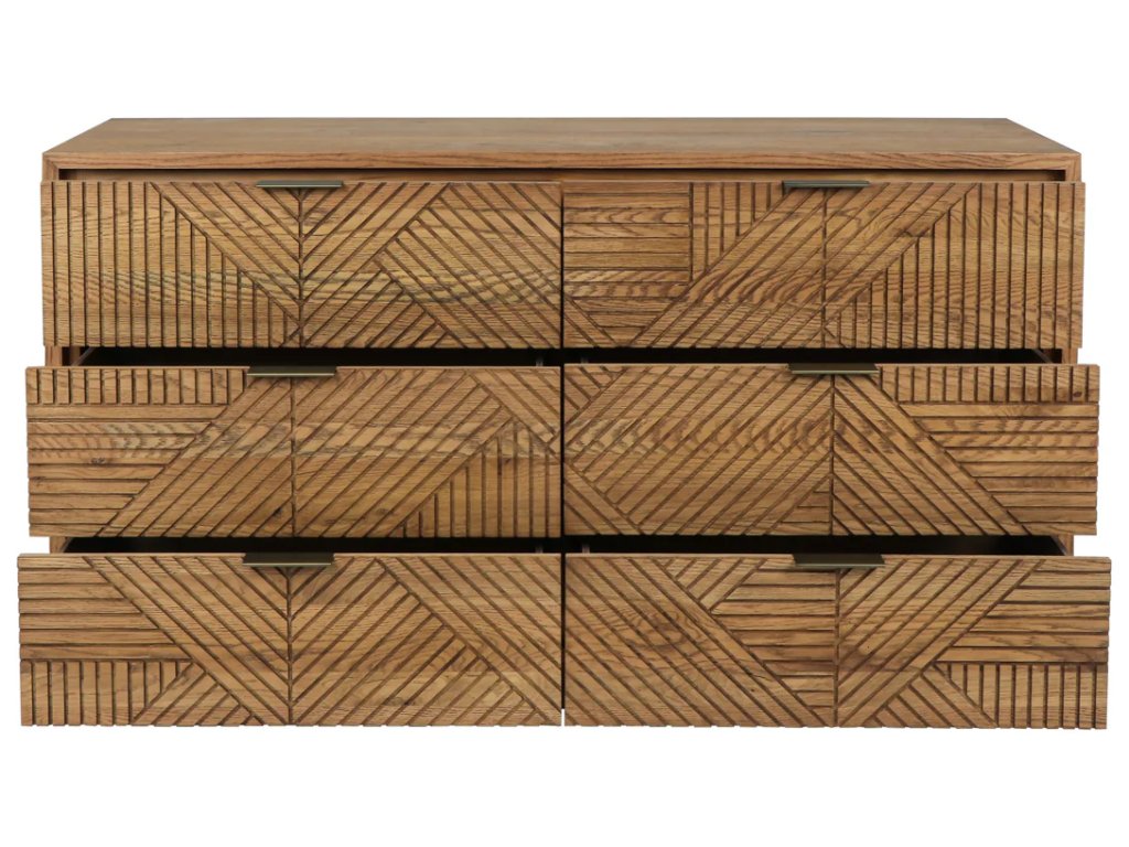 Santa Clara Solid Wood 6Dwr Dresser - Caramel Brown - image 4