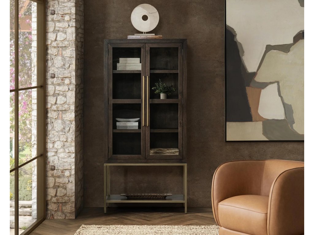 Freemont Solid Wood Tall Cabinet - Kona Brown - image 4