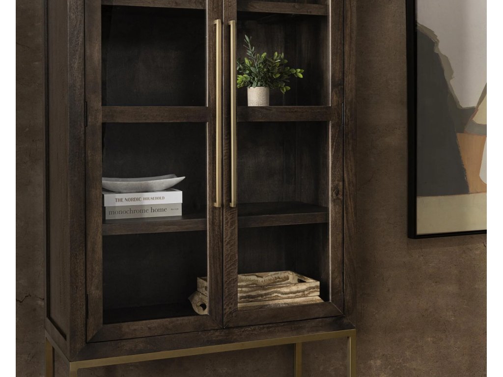 Freemont Solid Wood Tall Cabinet - Kona Brown - image 5