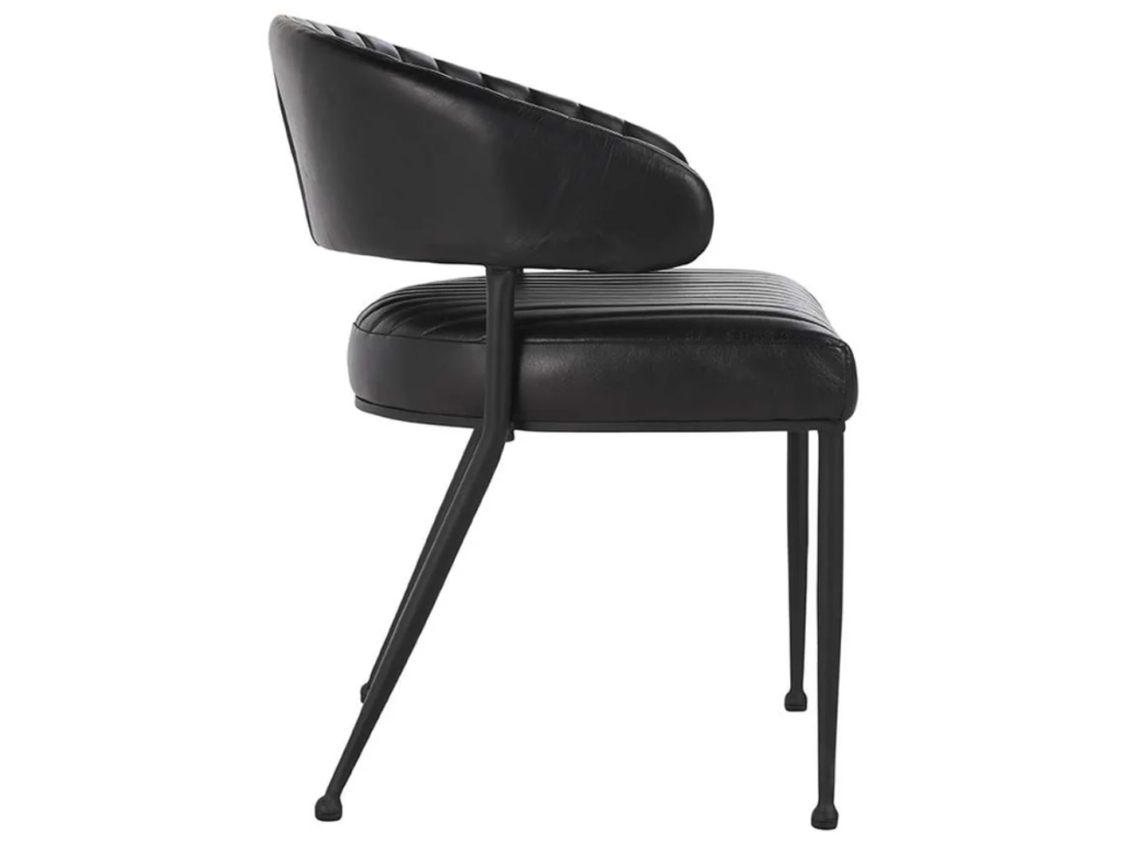Umbria Leather Dining Chair - Midnight Raven - main image