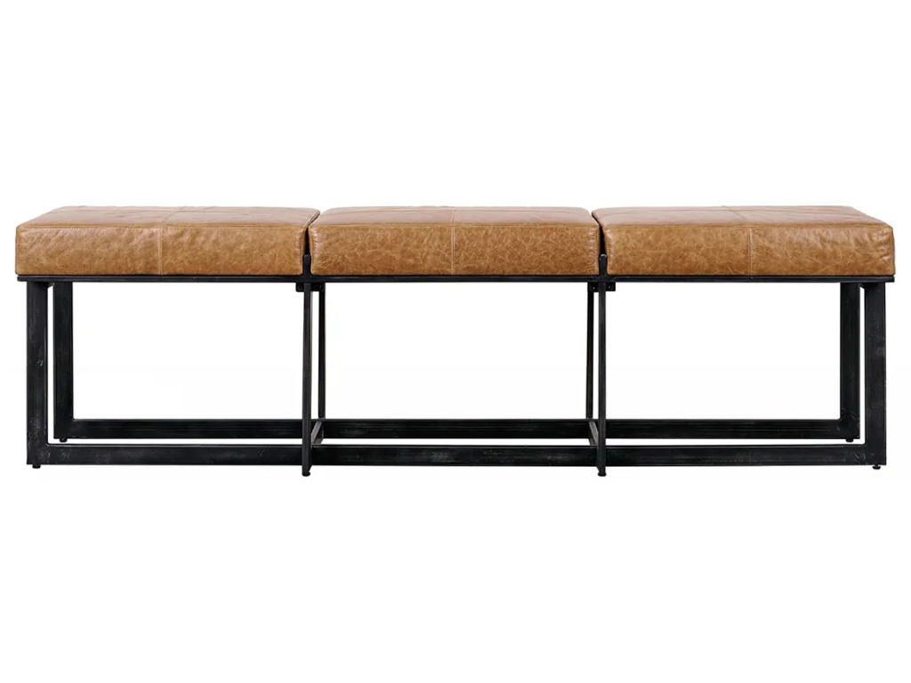 Calvin Leather Narrow Bench - Sedona Brown - main image