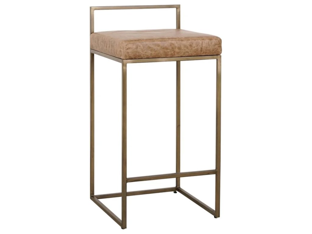 Belfort Leather Counter Stool - Sedona Brown - main image