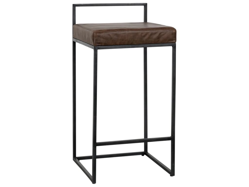 Belfort Leather Counter Stool - Cocoa Brown - main image