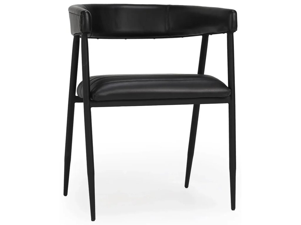 Preston Leather Dining Chair - Midnight Raven - main image
