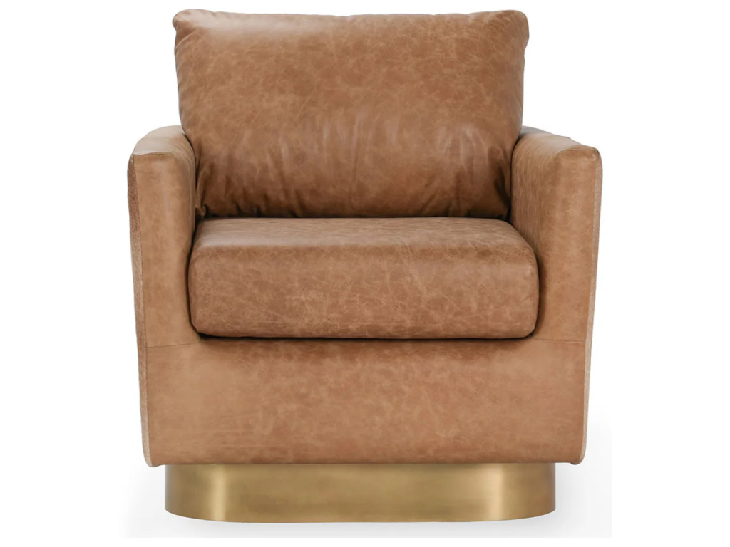 Lathe Leather/Hide Accent Chair - Sedona Brown - image 1