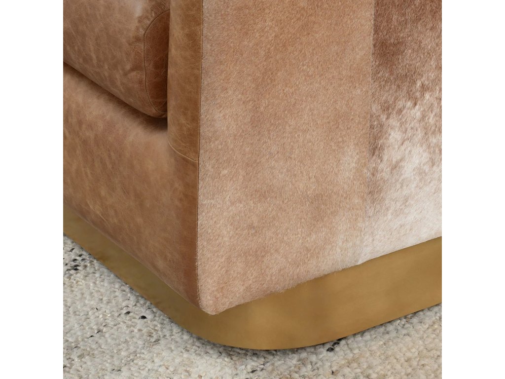 Lathe Leather/Hide Accent Chair - Sedona Brown - image 5