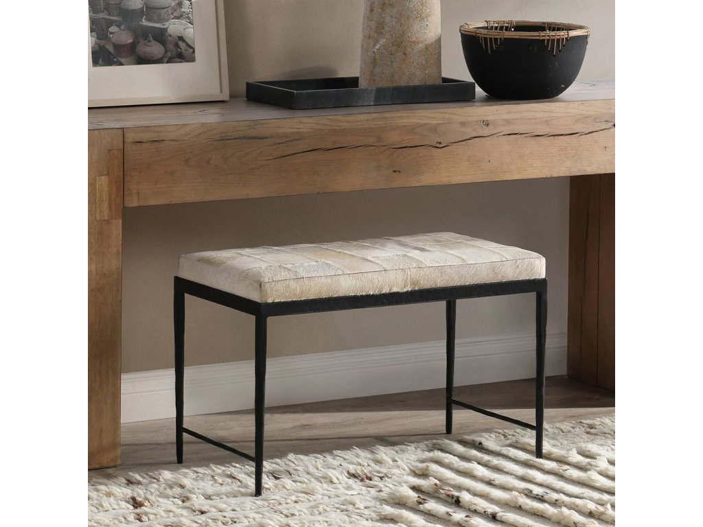 Achen Hide Bench - Dusty Cream - image 5