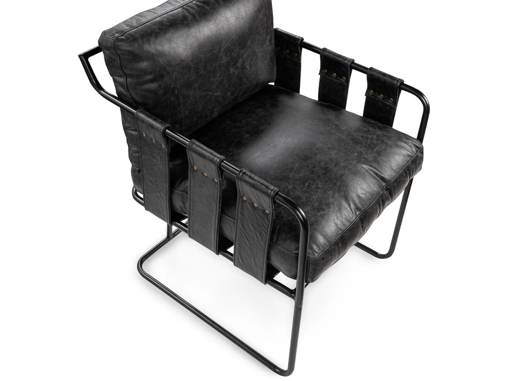 Strapling Leather Dining Chair - Rustic Shadow - image 2