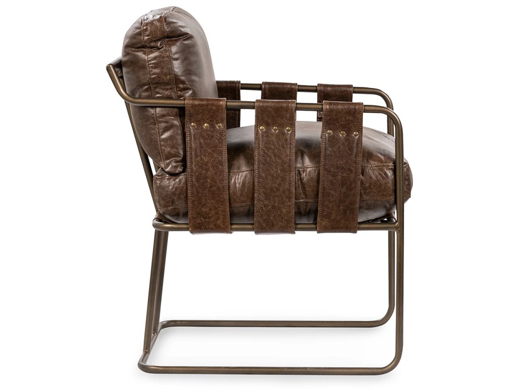 Strapling Leather Dining Chair - Cocoa Brown - main image