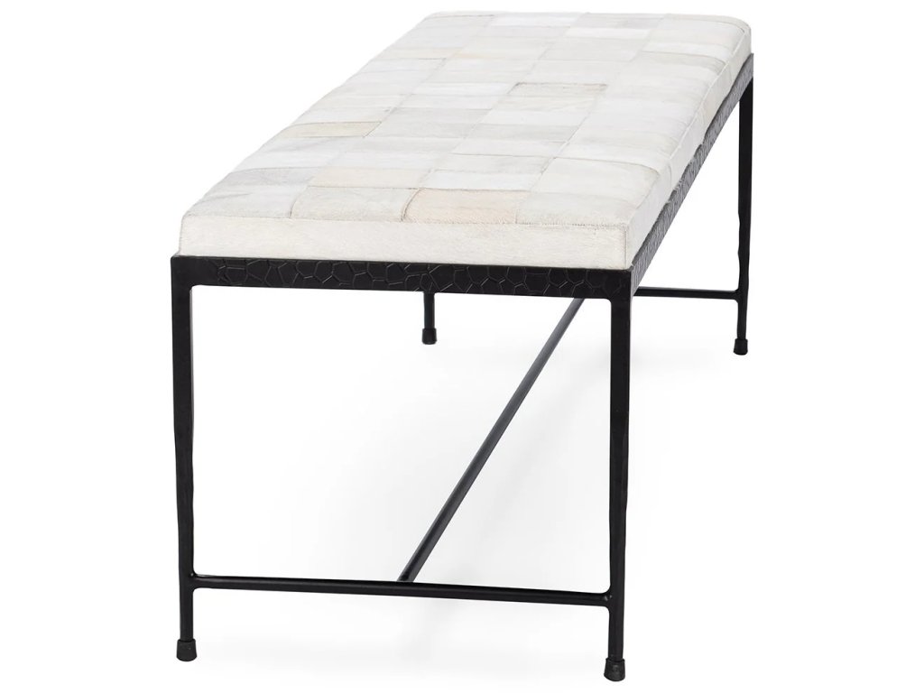 Achen Hide 60" Bench - Dusty Cream - main image