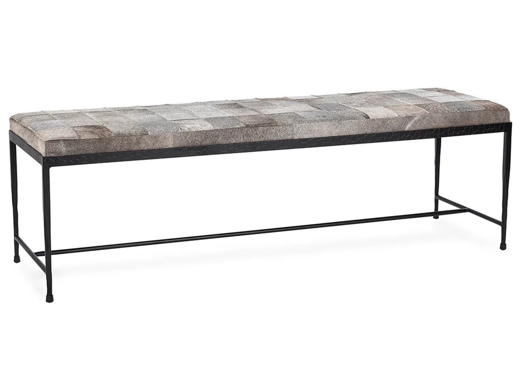 Achen Hide 60" Bench - Sparrow Gray - image 1