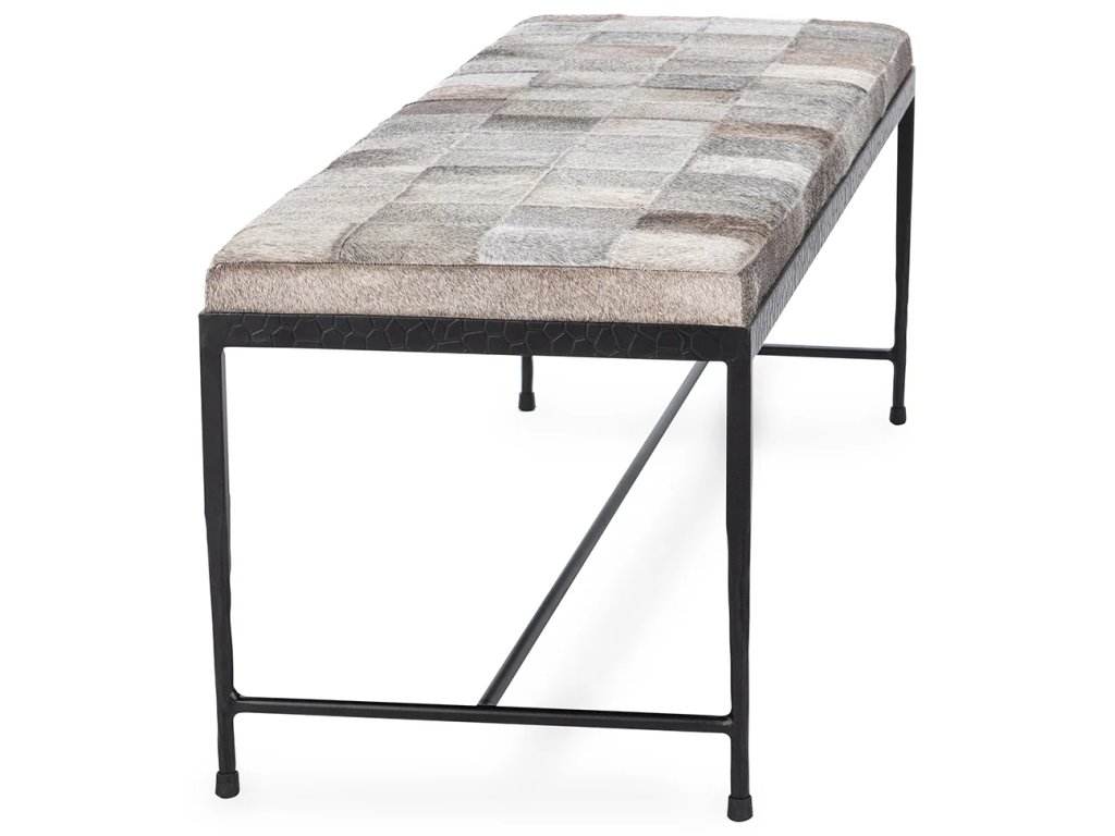 Achen Hide 60" Bench - Sparrow Gray - image 2