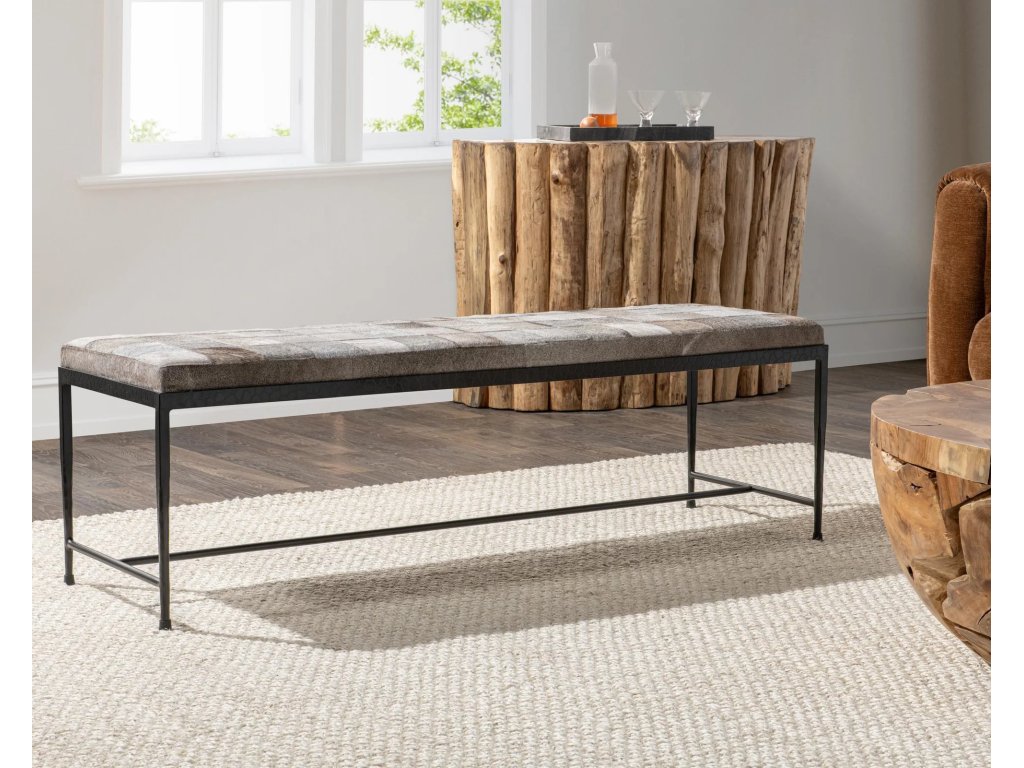 Achen Hide 60" Bench - Sparrow Gray - image 6