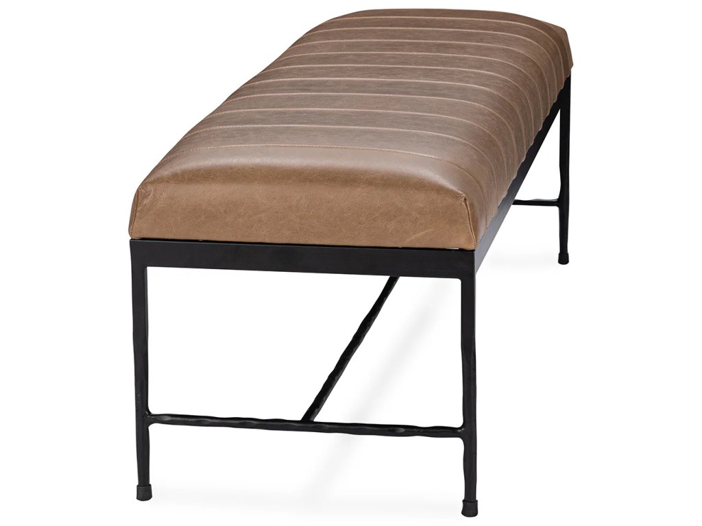 Madeleine Leather Bench - Dune Walnut - image 2