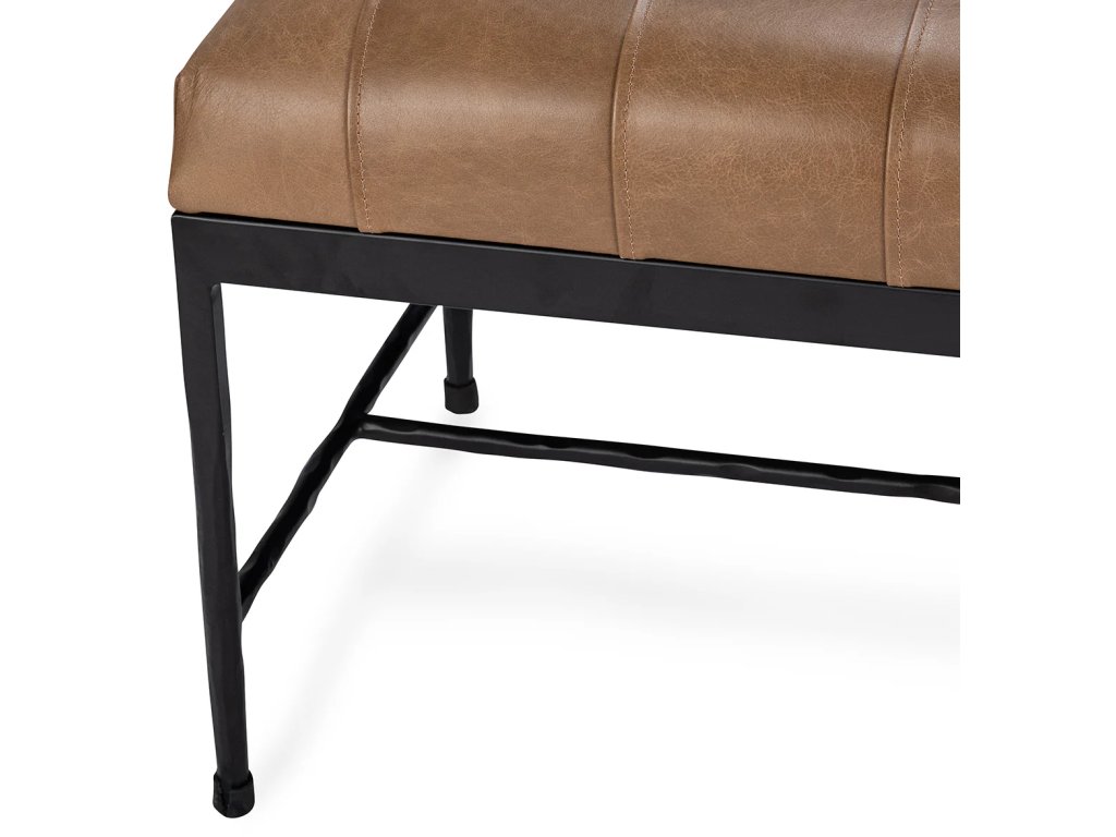 Madeleine Leather Bench - Dune Walnut - image 4