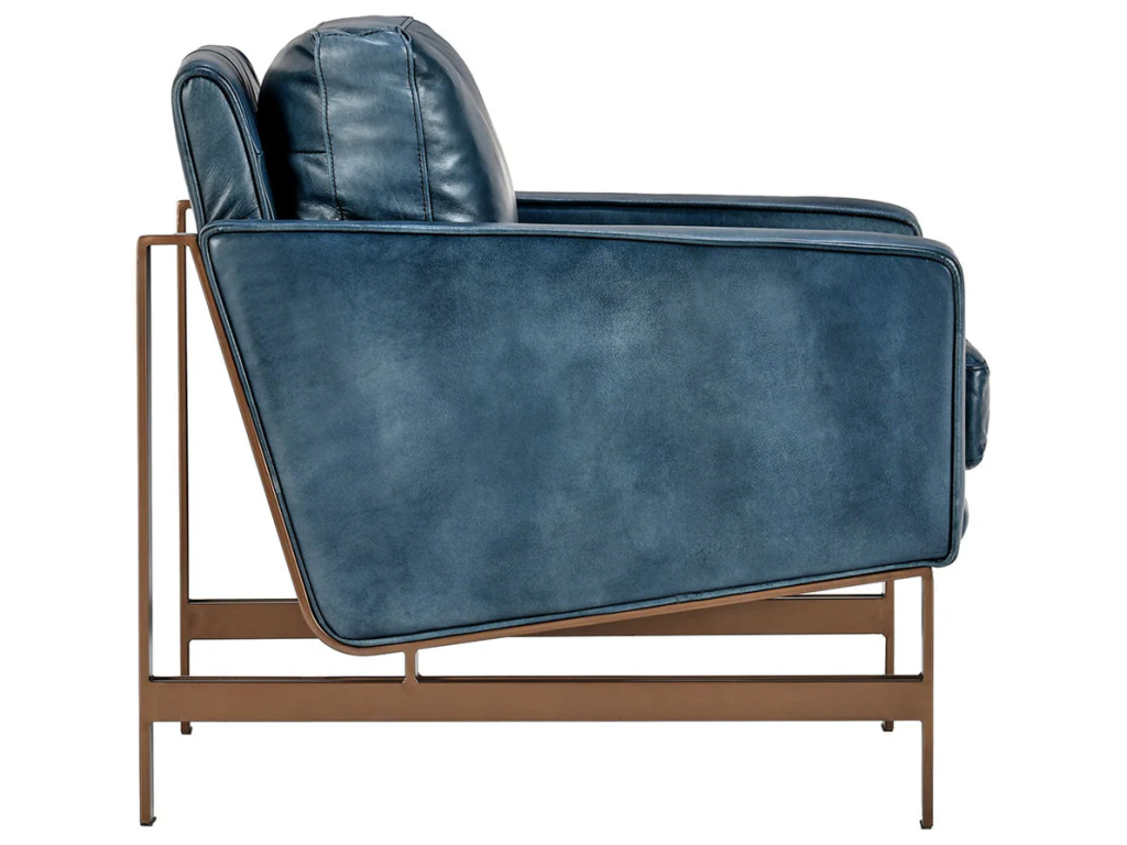 Chazzie Leather Club Chair - Ocean Blue - main image