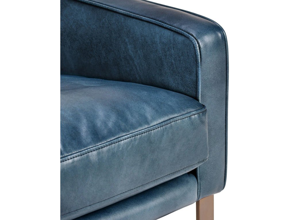 Chazzie Leather Club Chair - Ocean Blue - image 1