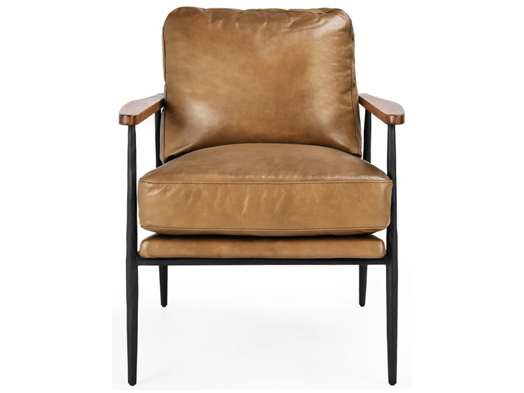 Christopher Leather Club Chair - Adobe Tan - image 1