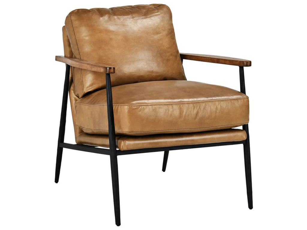 Christopher Leather Club Chair - Adobe Tan - main image