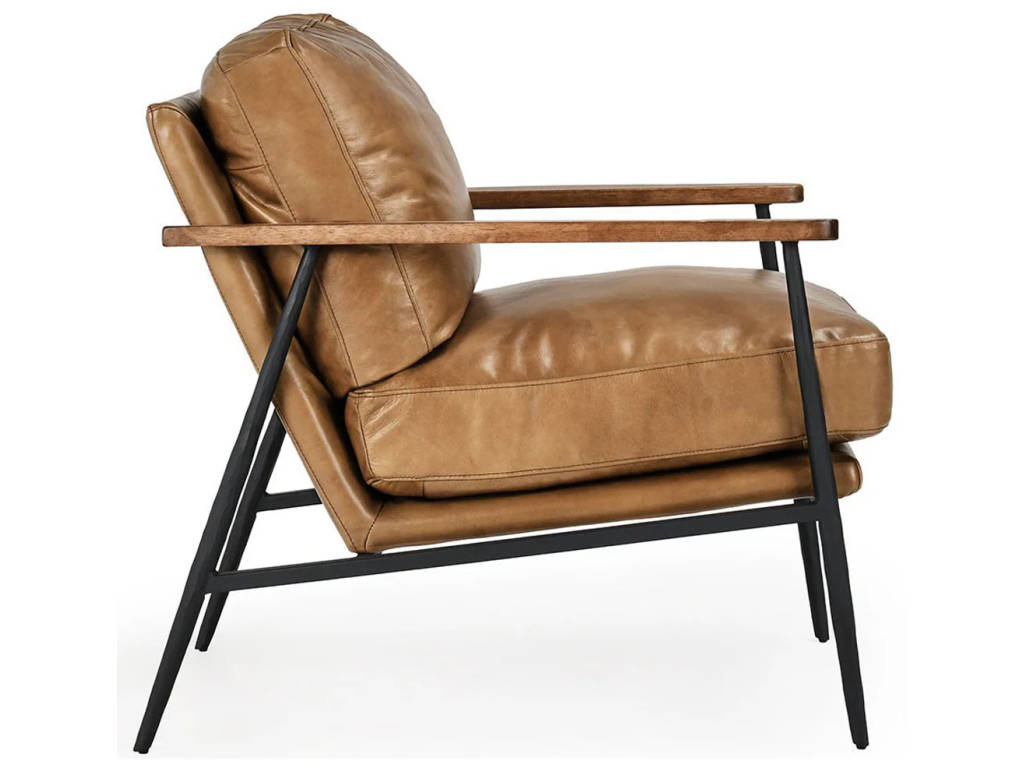 Christopher Leather Club Chair - Adobe Tan - image 2