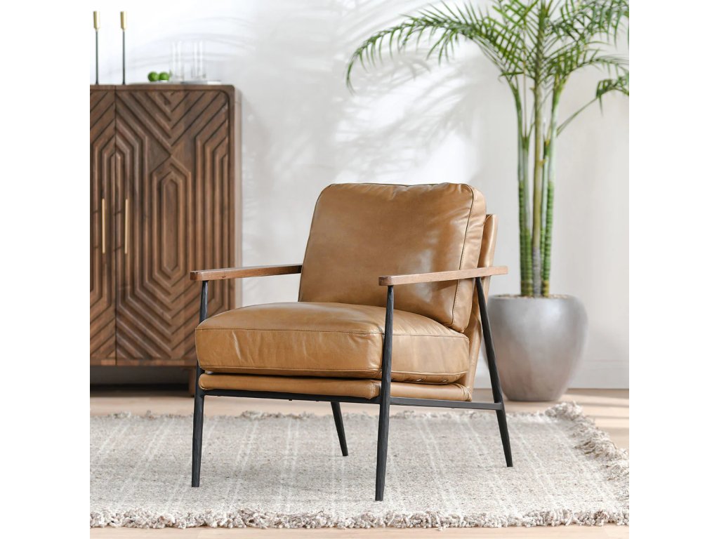 Christopher Leather Club Chair - Adobe Tan - image 4