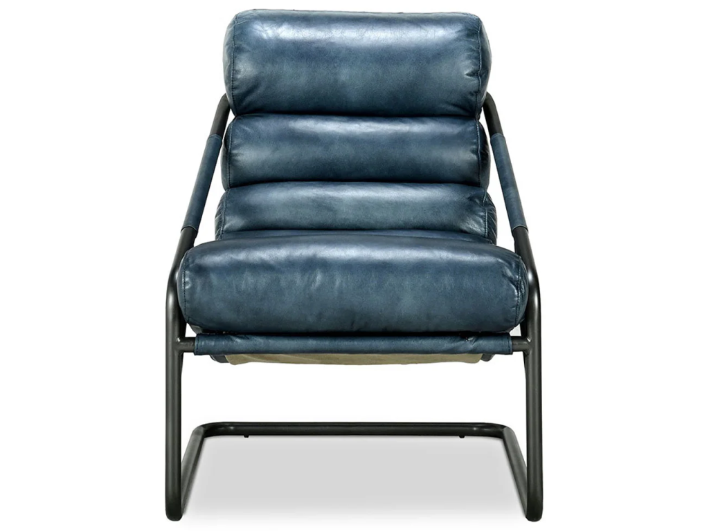 Jackson Leather Accent Chair - Ocean Blue - image 1