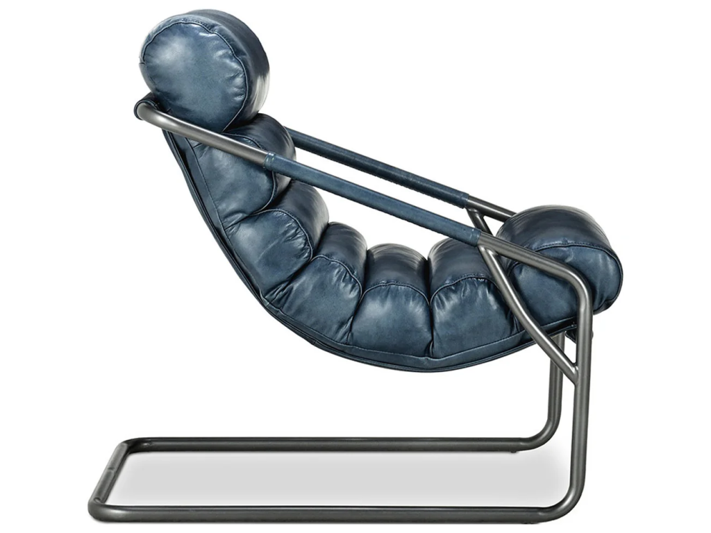 Jackson Leather Accent Chair - Ocean Blue - image 2