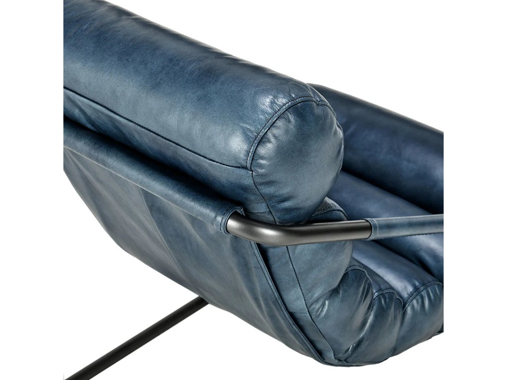 Jackson Leather Accent Chair - Ocean Blue - image 3