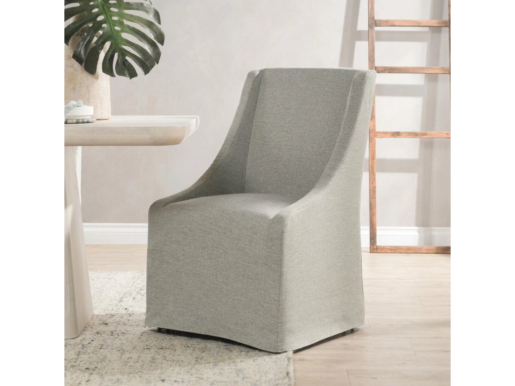 Warwick Upholstered Rolling Dining Chair - image 3
