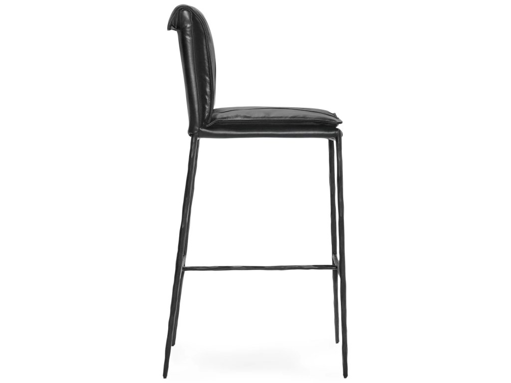 Mayer Leather Bar Stool - Jet Black - main image