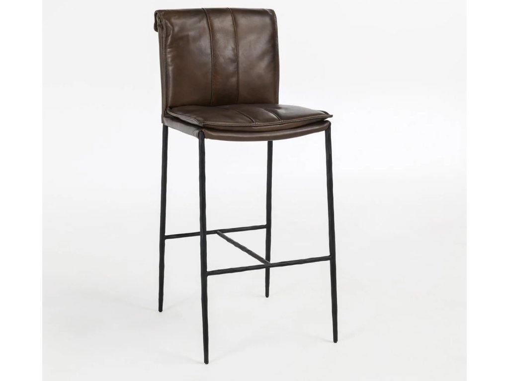 Mayer Leather Bar Stool - Truffle Brown - main image