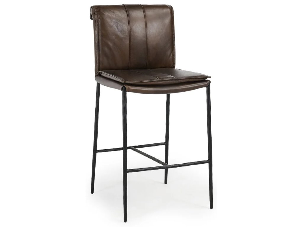 Mayer Leather Counter Stool - Truffle Brown - main image