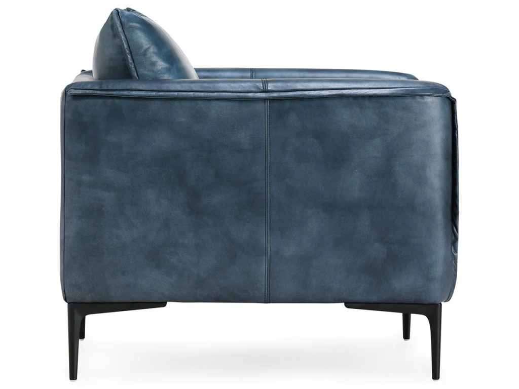 Abigail Leather Club Chair - Ocean Blue - image 2