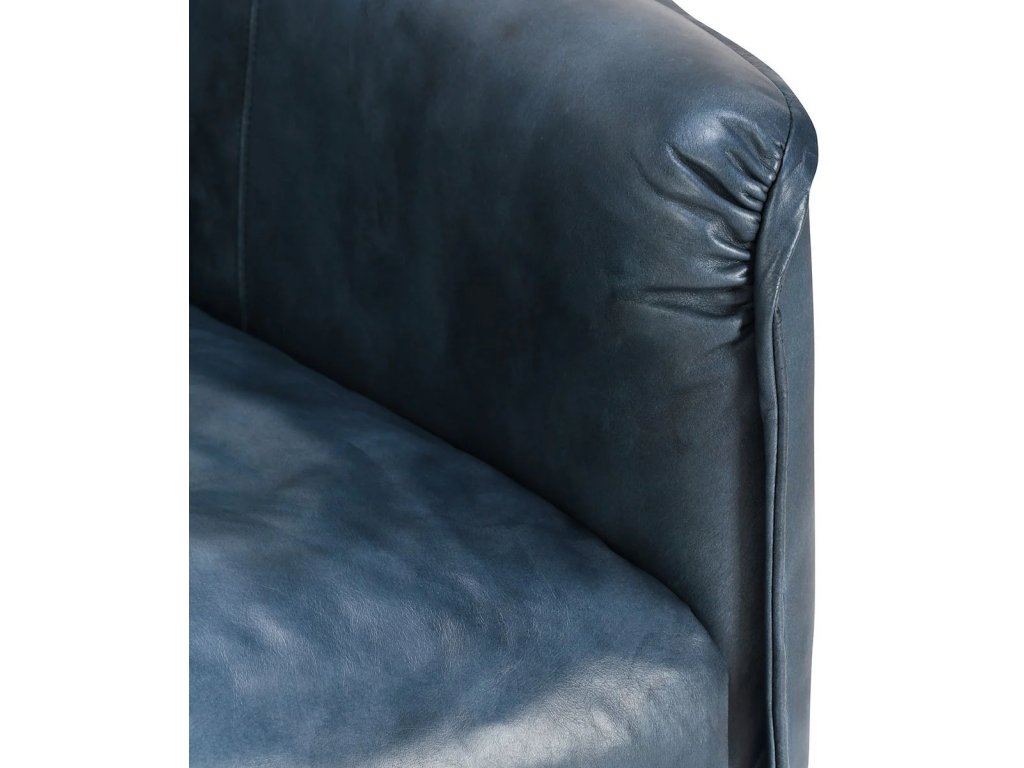 Abigail Leather Club Chair - Ocean Blue - image 3
