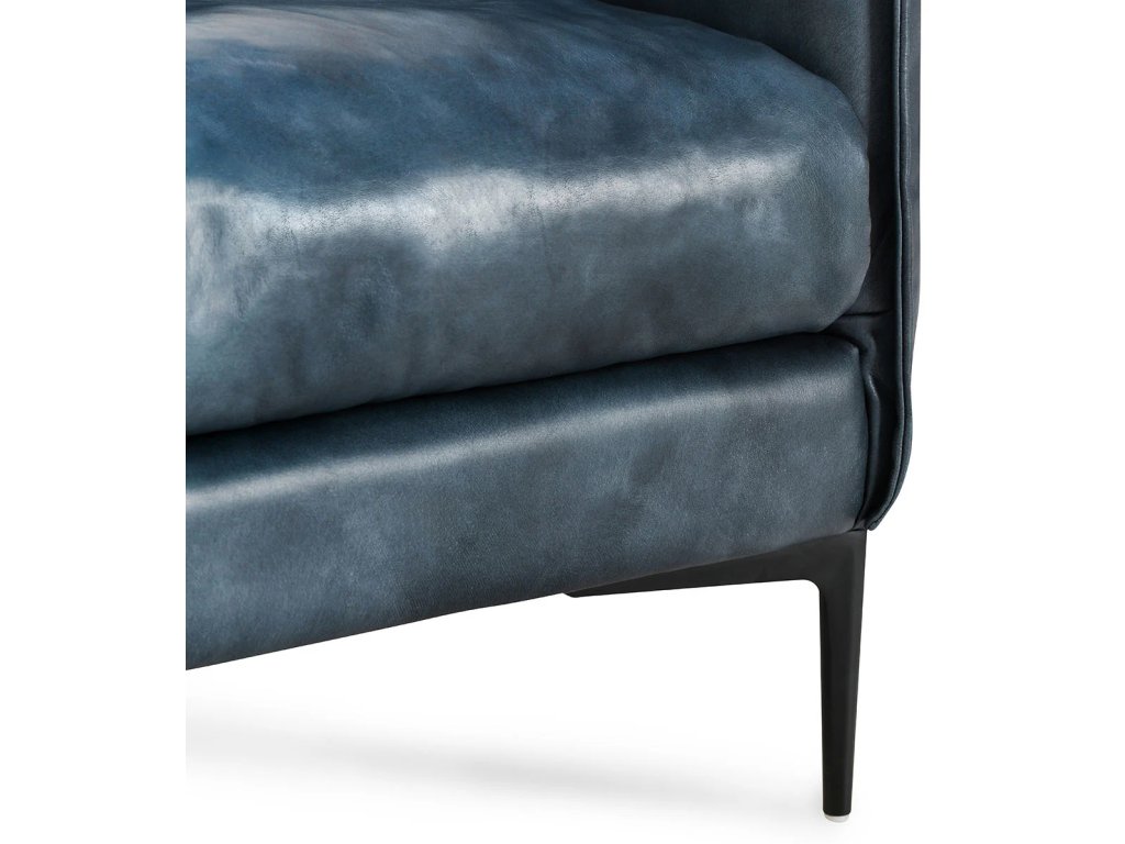 Abigail Leather Club Chair - Ocean Blue - image 4